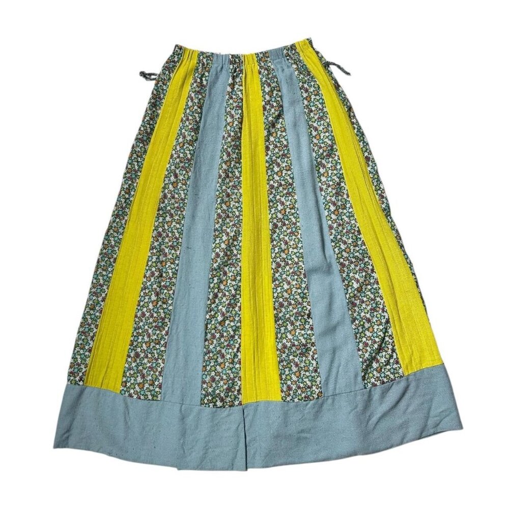 70s Vintage Patchwork Maxi Skirt Chessa Davis Bohemian Cottagecore Prairie.